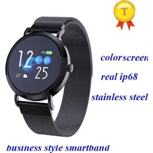 New business style Blood Pressure steel Smart Sport Band Heart Rate Fitness Tracker real Waterproof Clock swimming Smart Watch