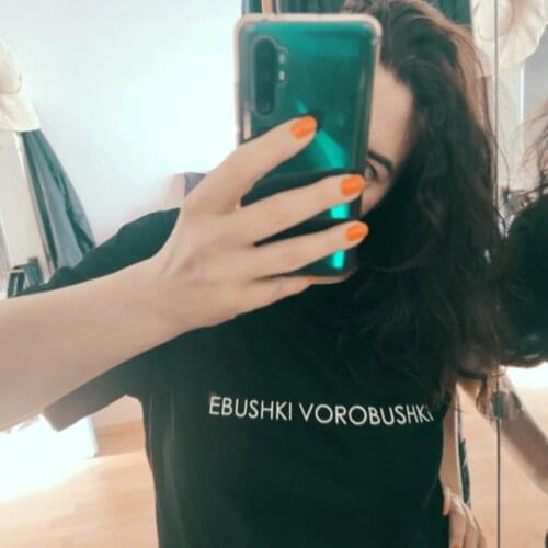 Sparrows sparrows Russian Letter Tees New Arrival Summer Women 100%Cotton Funny T Shirt Female Cute Slogan T shirt