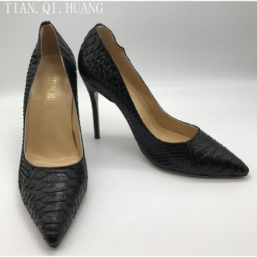 New Arrival Fashion Design Women Pumps Casual High Quality Genuine leather Casual High Heels Shoes Woman Work TIAN.QI.HUANG