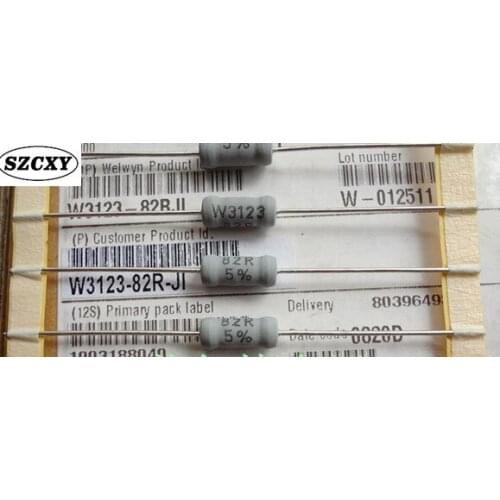 Original brand new W3123-82RJI Wire wound resistor2W82R 2W8 W31 82R 5% Size 5 * 12