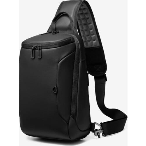 OZUKO Men USB Charging Shoulder Bag Casual Waterproof Crossbody Messenger Bag 9.7" iPad Chest Pack Male Short Trip Sling Bags