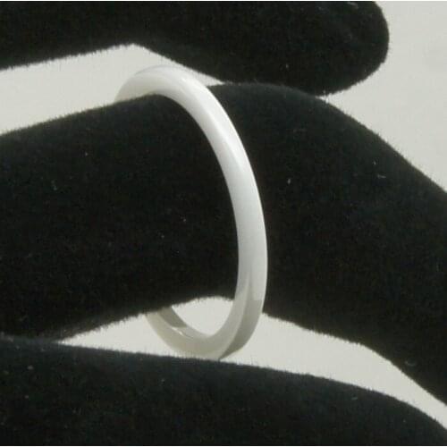 Rare & simple 1.5mm width pipe cut white hi-tech scratch proof ceramic ring