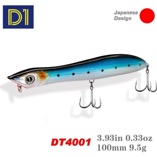 D1 Popper Pesca SnakeHead Fishing Surface Lure Floating Bait Topwater Pencil Hard Baits for SeaBass 2020 Long Casting 100mm 140m