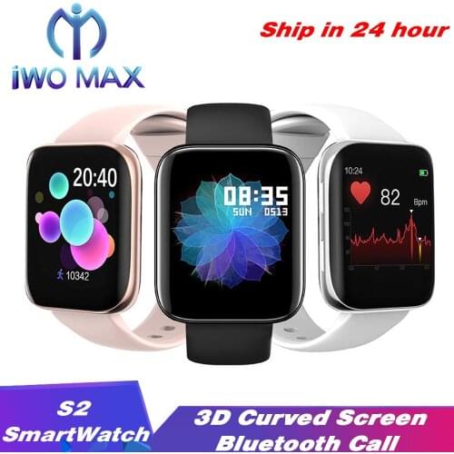 S2 3D Curved Screen Sport Modes Smart Watch IP67 Waterproof HeartRate Blood Pressure Monitor Bluetooth Call Smartwatch PK W26 F8