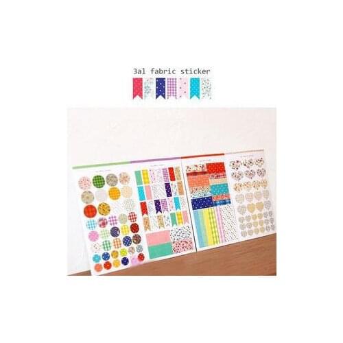 Rural floral cloth dot restoring ancient ways grid sealing paste photo album sticker 16pcs/lot