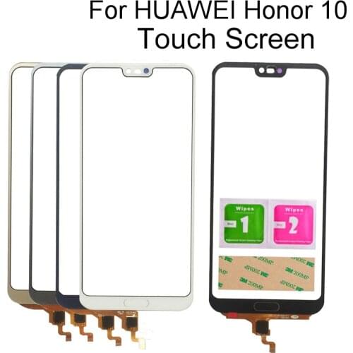 Touch Screen Glass For Huawei Honor 10 Touchscreen Panel Digitizer Sensor 5.84'' Front Glass Tools 3M Glue Lens Parts