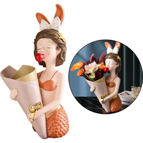 Modern Bubble Girl Flower Vase Photo Prop Sculpture Home Desktop Decoration