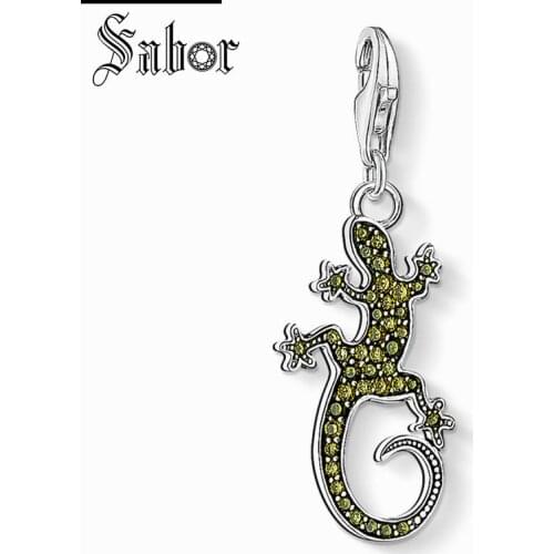 Thomas Green Lizard Charm , gifts Jewelry, Faith Gift Silver color plated Fit Key Necklace Bracelet,Super Deal charms