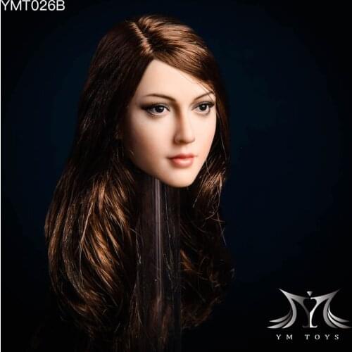 In Stock YMTOYS YMT026 1/6 Scale Woman Female Brown Golden Hair Anna Head Carved Head Sculpt For 12'' Pale Female Body