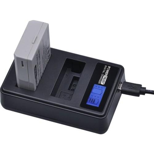 Powertrust 1pc 7.4V 1500mAh LP-E5 LPE5 Battery+LCD Dual USB Charger for Canon EOS 450D 500D 1000D Kiss X3 Kiss F Rebel Xsi