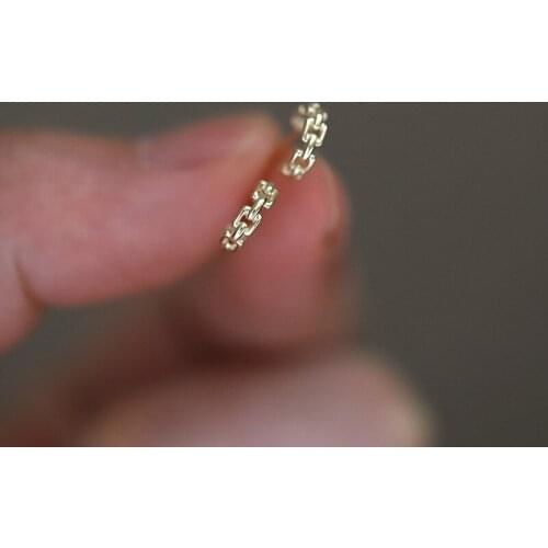 Binmonray 925 Sterling Silver Minimalist Chain Hoops Small Stud Earrings Women Rock Punk Korea Personality Trend Earring Jewelry