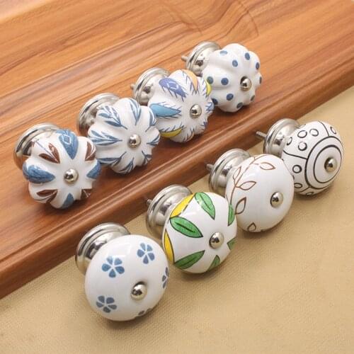 1pc Ceramic Knobs Kitchen Cabinet Knobs Handles Dresser Knob Drawer Pulls / Retro Cupboard Knob Decorative Hardware