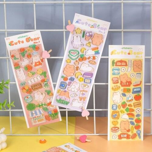 1 pcs Cute Bear World Series Gilding Decorative Stickers Scrapbooking Stick Label Diary Stationery Album Kawaii Rabbit sticker