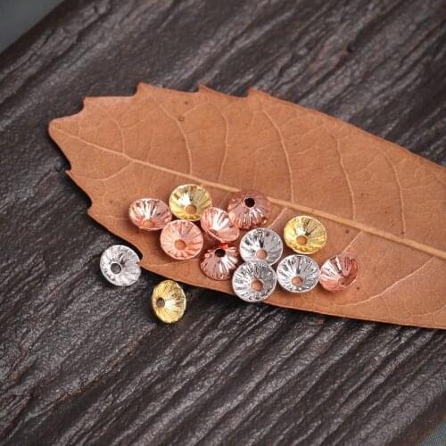 20Pcs Copper Metal Spacers Flower Shape Caps Loose Spacers Beads For Jewelry Makings Bracelet Accessories Handmade Craft 27182