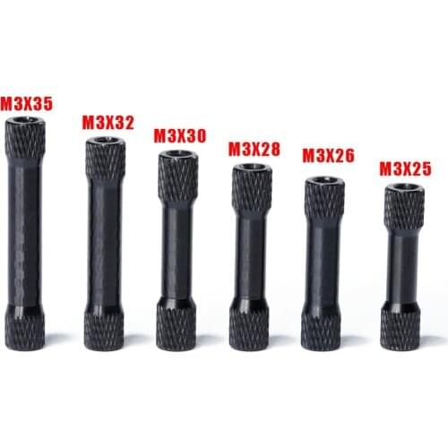 20pcs M3x20mm/25mm/26mm/28mm/30mm/32mm/35mm/33mm M3 Double head Matte Aluminum Alloy column/standoff/spacer for FPV drone part