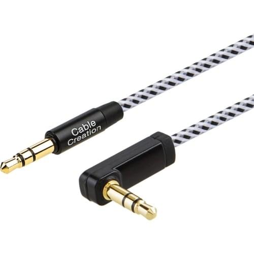 3.5mm Auxiliary Audio Cable 90 Degree Right Angle Compatible Apple iPhone, Samsung,Smartphones & Tablets and Speakers