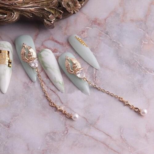 5pcs TN4917 Zircon pearl Chain Pendant Nail Art Crystal Rhinestones nail supplies nails accessories nail decorations Nail charms