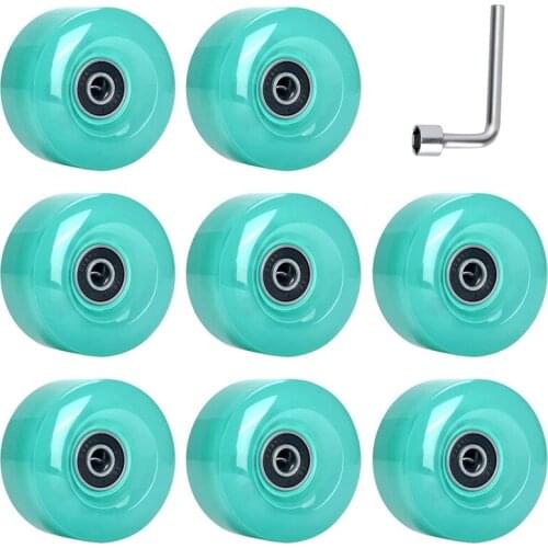 8 Pack 58X32mm, 82A Outdoor/Indoor Quad Roller Skate Wheels, Durable Wear-Resistant PU Wheels Replacements