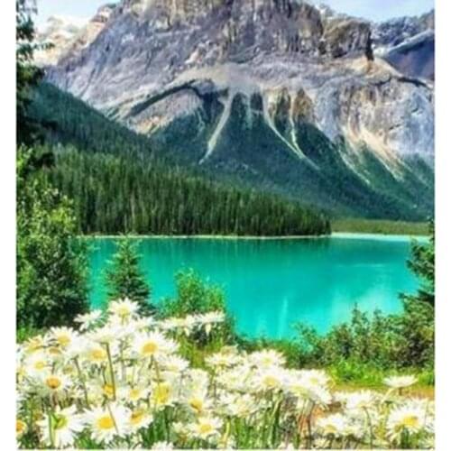 5D DIY Diamond Painting Square/Round Diamond Landscape Painting Green Water Beauty Picture Cross Stitch Furniture Decor WG2897