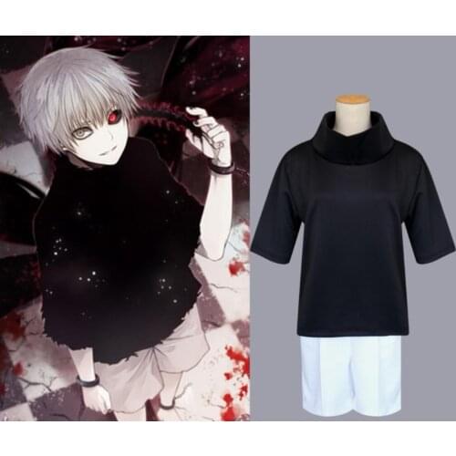 Anime Tokyo Ghoul Cosplay kaneki ken Cartoon Halloween Man Woman Top+pants Cosplay Costume