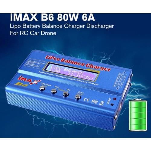 IMAX B6 80W 6A Lipo NiMh Li-ion Ni-Cd RC Balance Charger 10W 2A Discharger for RC Car Helicopter Drone Airplane Battery