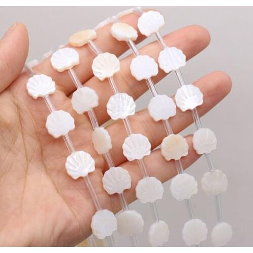 10pc Natural Freshwater Shell Beads Scallop Shape Loose Spacer Bead for Jewelry Making Necklace Earrings Accessories