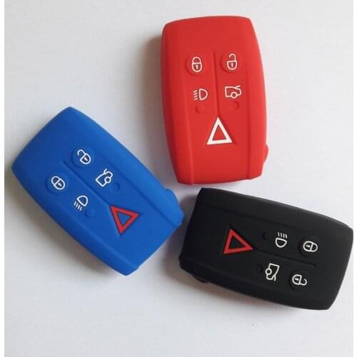 KEY REMOTE FOB Shell Silicone Case Cover Fit For JAGUAR XF XFR XK XKR SMART Keyless Holder 5 Button Car Key