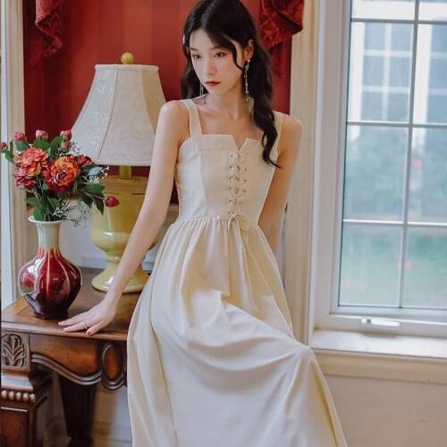 COIGARSAM Women dress New Belt Dresses Green Apricot 955