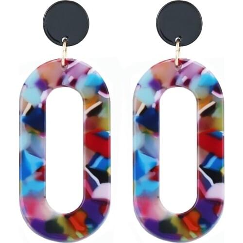 European Long Leopard Print Acrylic Earring Drop Earrings for Women Fashion Jewelry Geometric Statement Earring Female Brincos