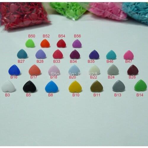 5000 Sets 25 Colors Mix T5 Glossy Heart Shaped Kam Snap Buttons
