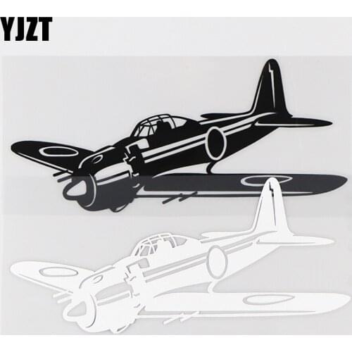 YJZT 16.6×7.4CM Interesting Aircraft Car Decals Vinyl Stickers Cool Body Decoration Black / Silver 10A-0524