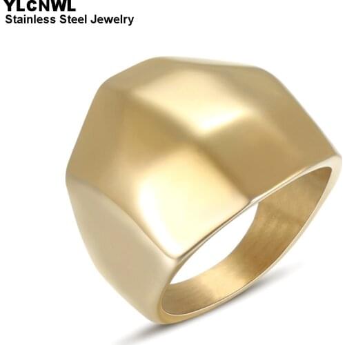 Gold Color Stainless Steel Fashion Rings 2020 Women Simple Band Cute Ladies Jewelry Party Gift