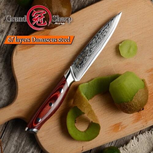 GRANDSHARP Damascus Kitchen Knife 5 Inch Utility Knife 67 Layers Japanese Damascus Stainless Steel VG-10 Core Cooking Tools NEW