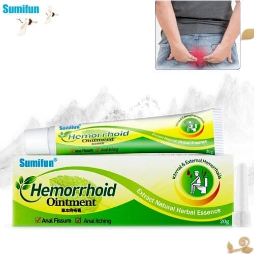 Sumifun 1box Mint Hemorrhoids Ointment Powerful Internal Hemorrhoids Piles External Anal Fissure Relief Herbs Medical Plasters