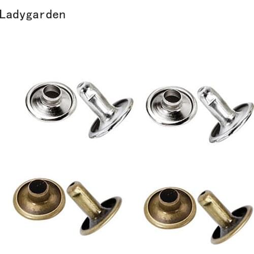 100Sets Metal Double Cap Rivets Studs Round Rivet Buckles for Leather Craft Bag Belt Clothing Garment Shoes Pet Collar Decor