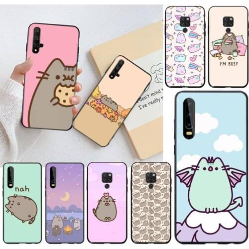 Cute Pusheen cat Phone Case for Huawei P40 P30 P20 lite Pro Mate 30 20 Pro P Smart 2020 prime
