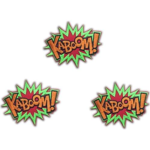 Fashion English Bomb Sound KABOOM Computer Embroidery Patch, Rockers Favorite, Halloween Adornment, Seamless and Hot
