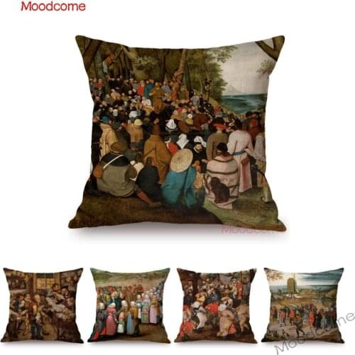 Pieter Brueghel the Younger Belgium Oil Painting Farmer Countryside Party Carnival Home Decor Pillow Cover Sofa Cushion Cover