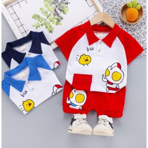 0-4 Years Summer Boy Clothing Set 2021 New Casual Fashion Active Cartoon T-shirt+ Pant Kid Children Baby Toddler Boy Clothing