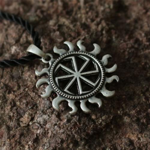 20pcs wholesale SLAVIC Sun wheel necklace norse PAGAN SLAVIC IDOL Kolovrat pendant -Slavic symbol of the sun