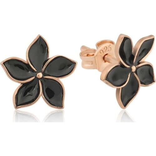 Silver Black Jasmine flower Studded Earring , Quality products , Flashy Designs , Hundreds of kinds of earrings
