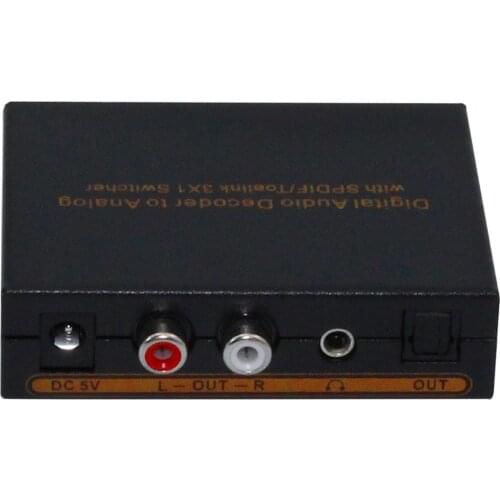 Top-Rated Digital Audio Decoder to Analog 3X1 With SPDIF/Toslink Switcher 3-Ports SPDIF/Toslink Input Free shipping