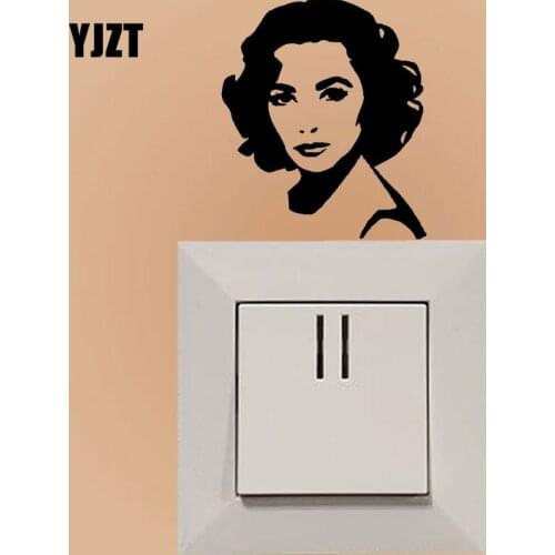 YJZT Elizabeth Taylor Actress Classic Pinup Wall Decal Light Switch Sticker Vinyl Home Decor S18-0015