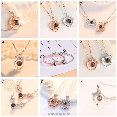 Jewelry Manufacturers Vibrato The Same 100 Languages I Love Your Projection Necklace Custom Custom Clavicle Chain Pendant Female