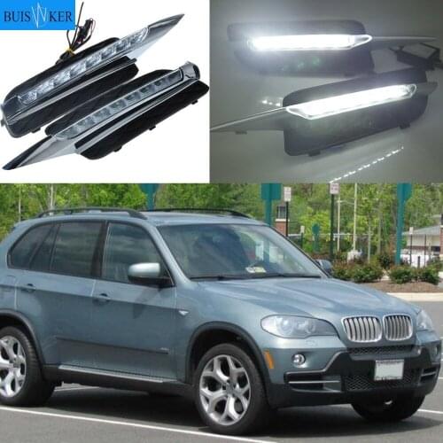 1 Set 12v ABS LED For BMW X5 E70 2007 2008 2009 2010 DRL Daytime Running Lights Daylight Fog Lamp Cover Car-Styling