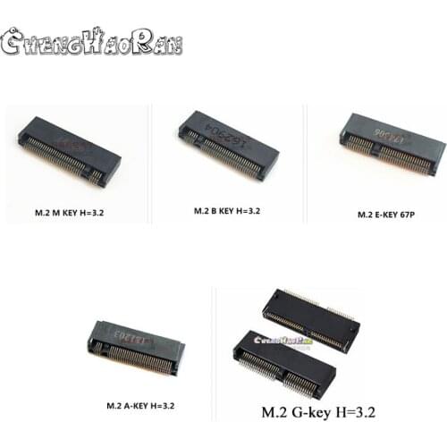 10PCS 3.2H M-Key B-Key Original New M.2 Connector 67P NGFF interface socket SSD socket H=3.2 E-Key A-Key G-Key 67Pin
