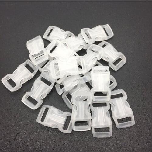 10pcs/lot 3/8" 10mm Wide Transparent Contoured Side Release For Paracord Bracelet Plastic Buckle