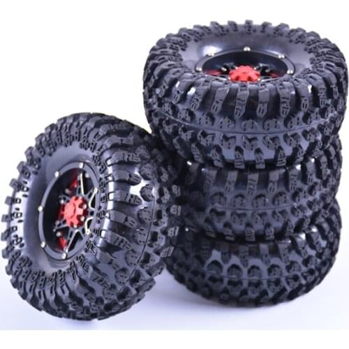2.2 inch rubber tire alloy beadlock wheel rim for 1/10 RC Rock Crawler Axial SCX10 RR10 Wraith Yeti Traxxas TRX-4