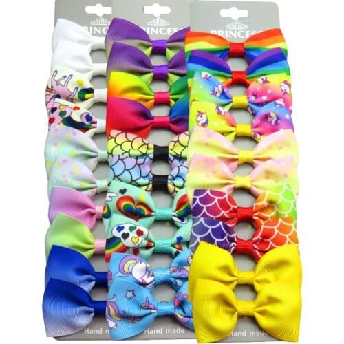 20PCS/Lot Lovely 5 MIX Styles Hairpins Grosgrain Ribbon Bows Clips 2020 Korean Creativity Hair Accessories For Baby Girls NEW