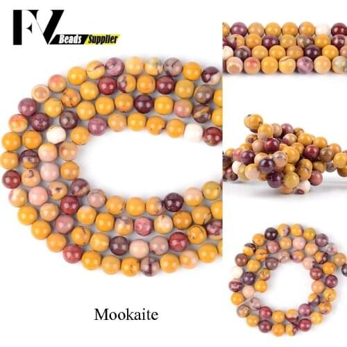 4mm 6mm 8mm 10mm12mm Natural Mookaite Loose Spacer Round Stone Beads For Jewelry Making DIY Bracelets Necklace Needlework 15"